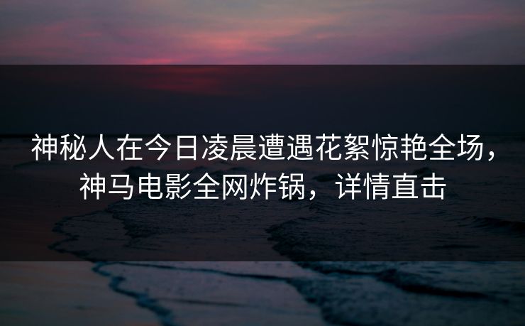 神秘人在今日凌晨遭遇花絮惊艳全场，神马电影全网炸锅，详情直击